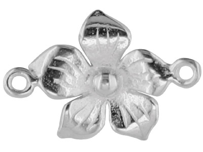 Sterling Silver 10mm Spacer 5 Petal Flower - Standard Image - 1