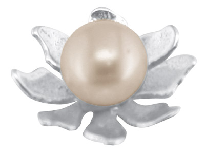 Sterling Silver Flower Bead Cup    11mm - Standard Image - 2