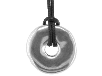 Sterling Silver Doughnut 18mm Pendant Electro Formed