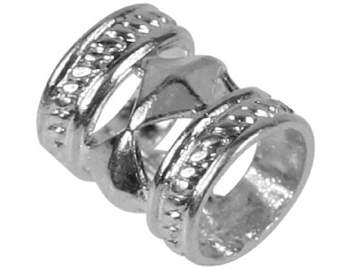 Sterling Silver Fancy Tube Beads   Pack of 10 7x5mm - Standard Image - 1