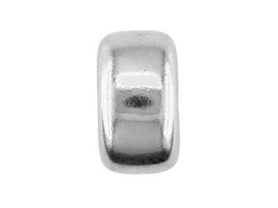Sterling Silver Plain Flat 4mm 2   Hole Beads Pack of 10 - Standard Image - 2
