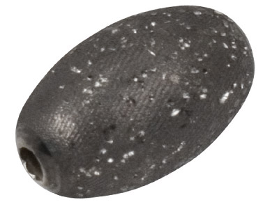 Sterling Silver Beads With Black Ruthenium Plating With Diamond Cut Sparkleoval 9x6mm
