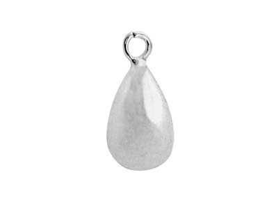 Sterling Silver Teardrop Solid Bead 10mm, 100 Recycled Silver