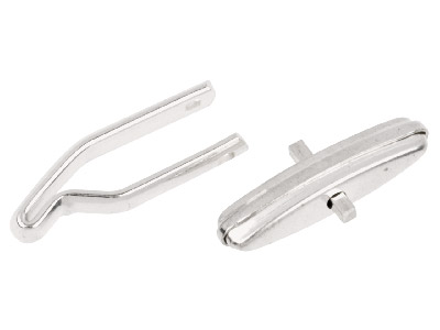Sterling Silver Cuff Link Lozenge Shape Body With S Arm