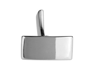 Sterling Silver Whale Tail Cufflink Rectangle - Standard Image - 3