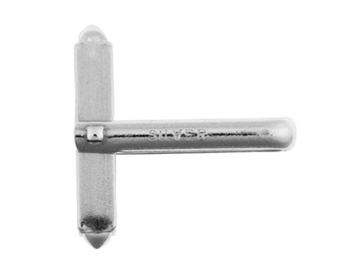 Sterling Silver Cuff Link Square   Bar With U Arm, Assembled,         Light Weight, 100% Recycled Silver - Standard Image - 2