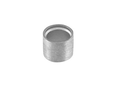 Sterling Silver Tube Setting 5.0mm Semi Finished Cast Collet, 100%    Recycled Silver - Standard Image - 1