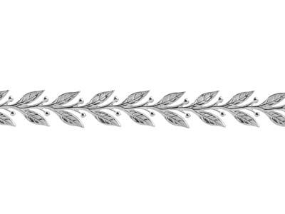 Sterling Silver Leaf And Berry     Gallery Strip 6.4mm