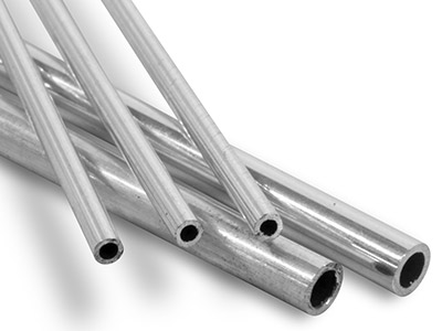 Sterling Silver Tube, Ref 4,       Outside Diameter 3.5mm,            Inside Diameter 2.6mm, 0.45mm Wall Thickness, 100 Recycled Silver