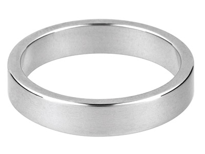 Platinum Flat Wedding Ring 4.0mm,  Size V, 7.0g Medium Weight,        Hallmarked, Wall Thickness 1.19mm - Standard Image - 1