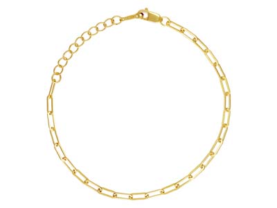 Gold Filled 6.516.5cm Paperclip  Chain Bracelet With Extender