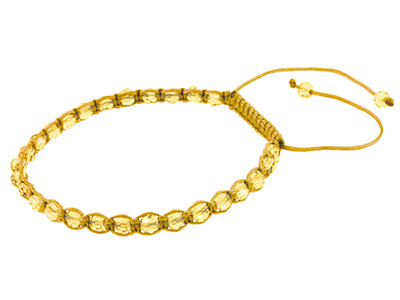 Gold Round Crystal Friendship Adjustable Cord Bracelet