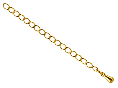 Gold Plated 2.7mm Extension Chain  2.25.5cm With Dropper Small      Unhallmarked