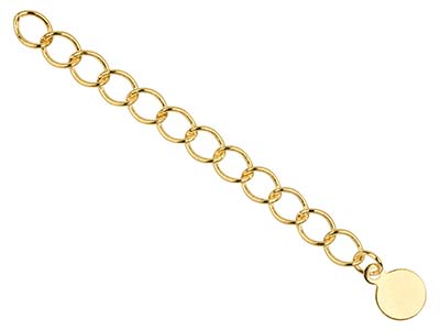 Gold Plated 4.5mm Fancy Extension   Chain 3.38.5cm With Round Dropper Pack of 5 Unhallmarked