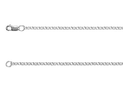 Argentium 960 2mm Oval Belcher     Chain 1640cm
