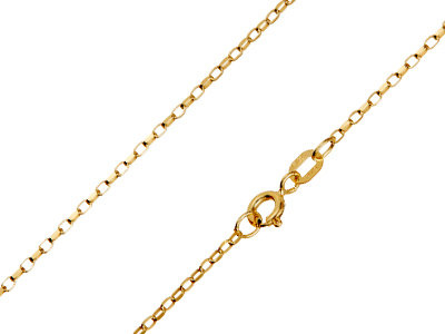 9ct Yellow Gold 1.5mm Diamond Cut  Belcher Chain 16