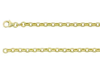 9ct Yellow Gold 3.1mm Diamond Cut  Belcher Chain 20