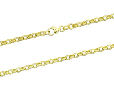 9ct Yellow Gold 3.1mm Diamond Cut  Belcher Chain 22
