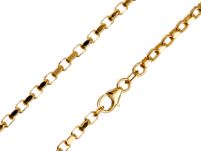 9ct Yellow Gold 3.1mm Diamond Cut  Belcher Chain 2460cm Hallmarked