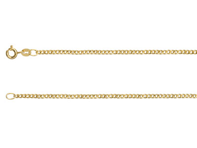 9ct Yellow Gold 1.8mm Extra Light  Flat Hollow Curb Chain 1845cm    Hallmarked