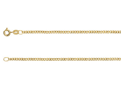 9ct Yellow Gold 1.8mm Extra Light  Flat Hollow Curb Chain 2050cm    Hallmarked