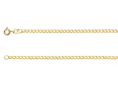9ct Yellow Gold 2.3mm Extra Light  Flat Hollow Curb Chain 2050cm    Hallmarked