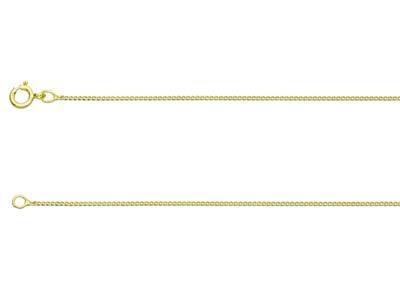 9ct Yellow Gold 0.7mm Diamond Cut  Curb Chain 18