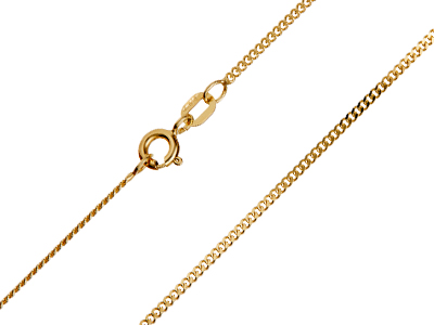 9ct Yellow Gold 1.3mm Diamond Cut  Curb Chain 22