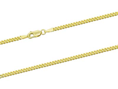 9ct Yellow Gold 2.1mm Diamond Cut  Curb Chain 18