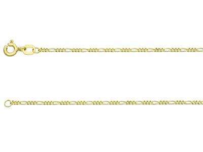 9ct Yellow Gold 1.2mm Figaro Chain 1845cm Hallmarked