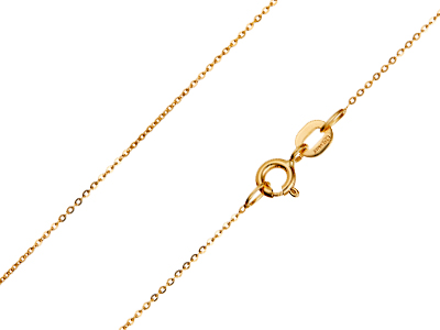 9ct Yellow Gold 0.9mm Extendable    Hammered Trace Chain 18-2045-50cm Unhallmarked