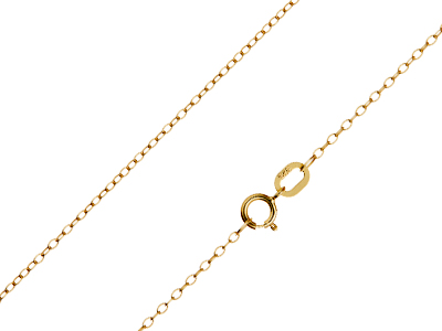 9ct Yellow Gold 1.2mm Trace Chain  16