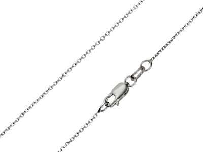 9ct White Gold 0.8mm Diamond Cut   Belcher Chain 16