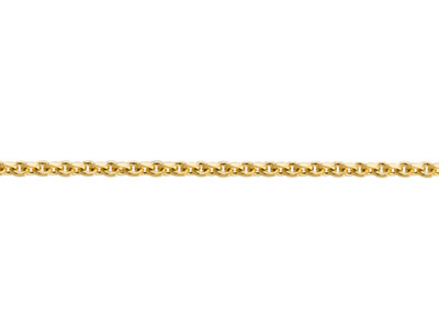 14ct Yellow Gold 0.6mm Diamond Cut Flat Cable Chain 18