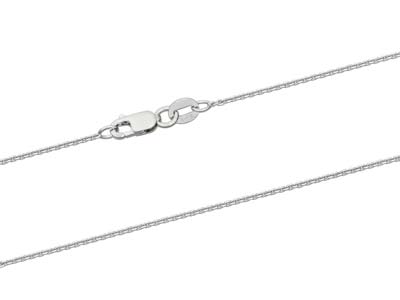 18ct White Gold 0.6mm Belcher Chain 16