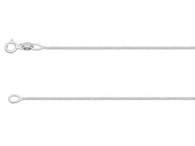 18ct White Gold 0.9mm Diamond Cut  Curb Chain 18