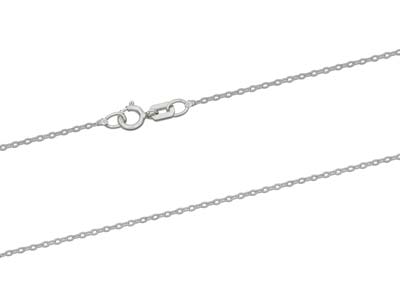 18ct White Gold 1.2mm Diamond Cut  Flat Cable Chain 16