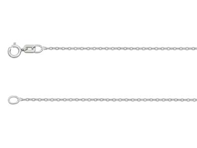 18ct White Gold 1.2mm Diamond Cut  Flat Cable Chain 18