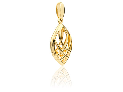 9ct Yellow Gold Teardrop Filigree  Pendant - Standard Image - 2