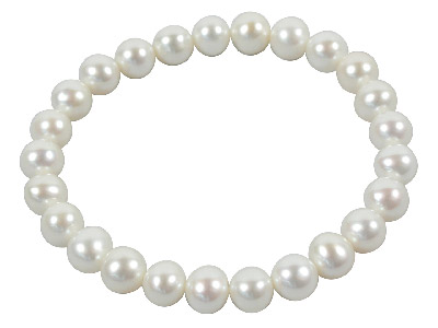 White 7.5mm Pearl Bracelet - Standard Image - 1