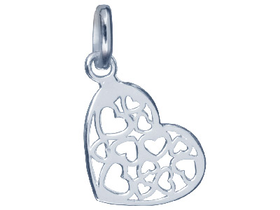 Sterling Silver Pendant Hearts - Standard Image - 1