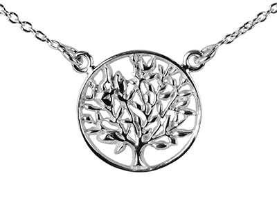 Sterling Silver Necklet Tree Of    Life 18