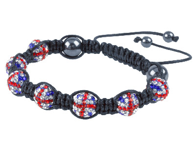 Shamballa Bracelet, Union Crystal Glitter Ball And Hematite