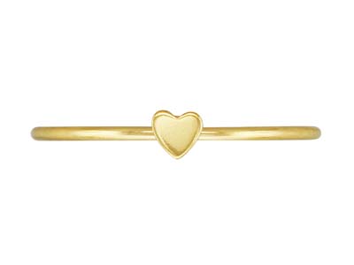 Gold Filled Heart Design Stacking  Ring Large