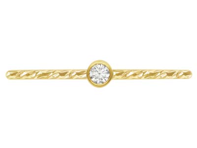 Gold Filled Sparkle Stacking 2mm   White Cubic Zirconia Ring Medium
