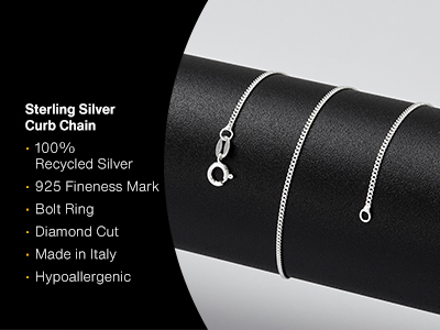 Sterling Silver 1.2mm Diamond Cut  Curb Chain 20