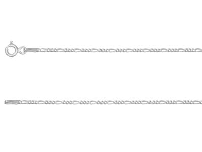 Sterling Silver 1.3mm Diamond Cut  3+1 Figaro Chain 16