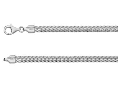 Sterling Silver 4.2mm Flat Snake   Chain 18
