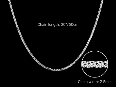 Sterling Silver 2.5mm Spiga Chain  20