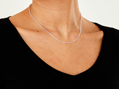 Sterling Silver 2.3mm Trace Chain   16